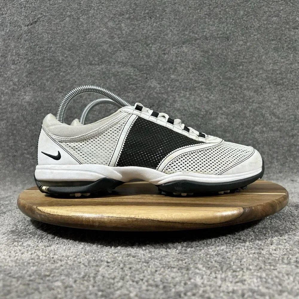 Nike Air Channel Tac Tongue-Less 335942-101 Women's Size 9 White Golf Shoes Used
